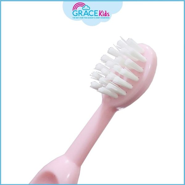 Grace Kids แปรงสีฟันเด็ก Step3 แบบ 1 ชิ้น สีชมพู (Grace Kids 1 steps toothbrush for baby Pink)