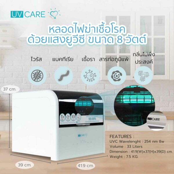 เครื่องอบฆ่าเชื้อโรคเอนกประสงค์ขนาดใหญ่ (สีขาว)